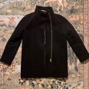 J. Crew Factory Black Front Zip City Coat
